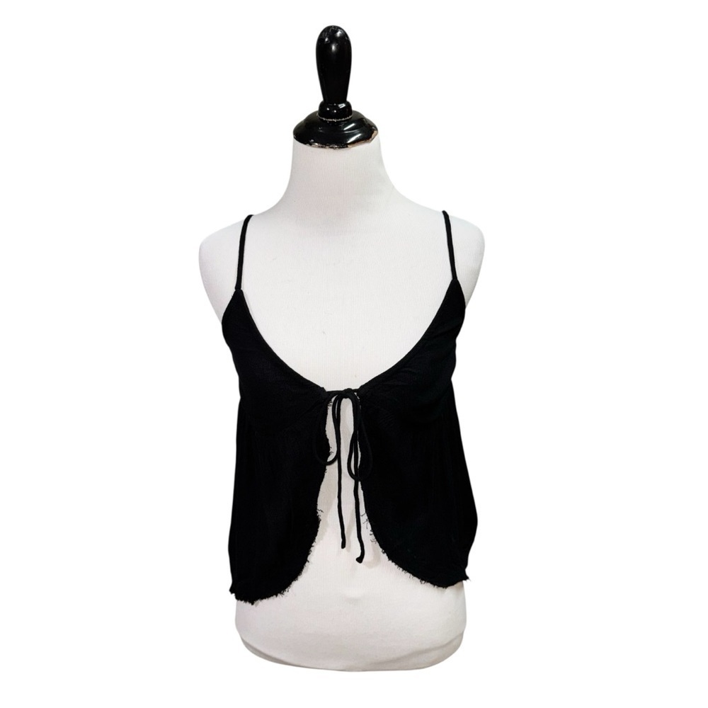 Urban Outfitters Out from Under Women's XS Frontal Tie Top Lightweight Raw Hem